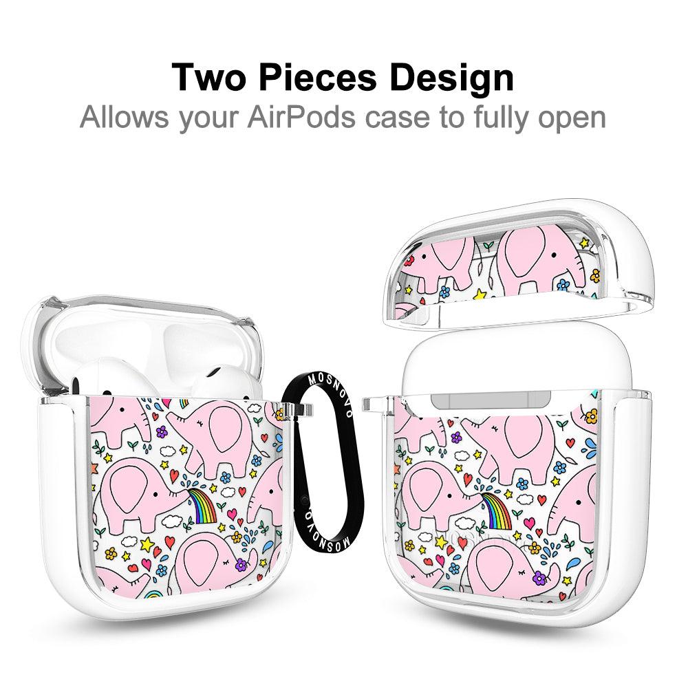 Pink Elephant AirPods 1/2 Case - MOSNOVO