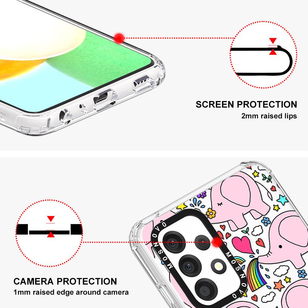 Cute Pink Elephant Phone Case - Samsung Galaxy A52 & A52s Case - MOSNOVO