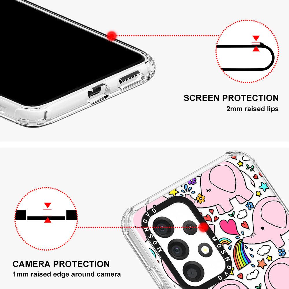 Cute Pink Elephant Phone Case - Samsung Galaxy A53 Case - MOSNOVO