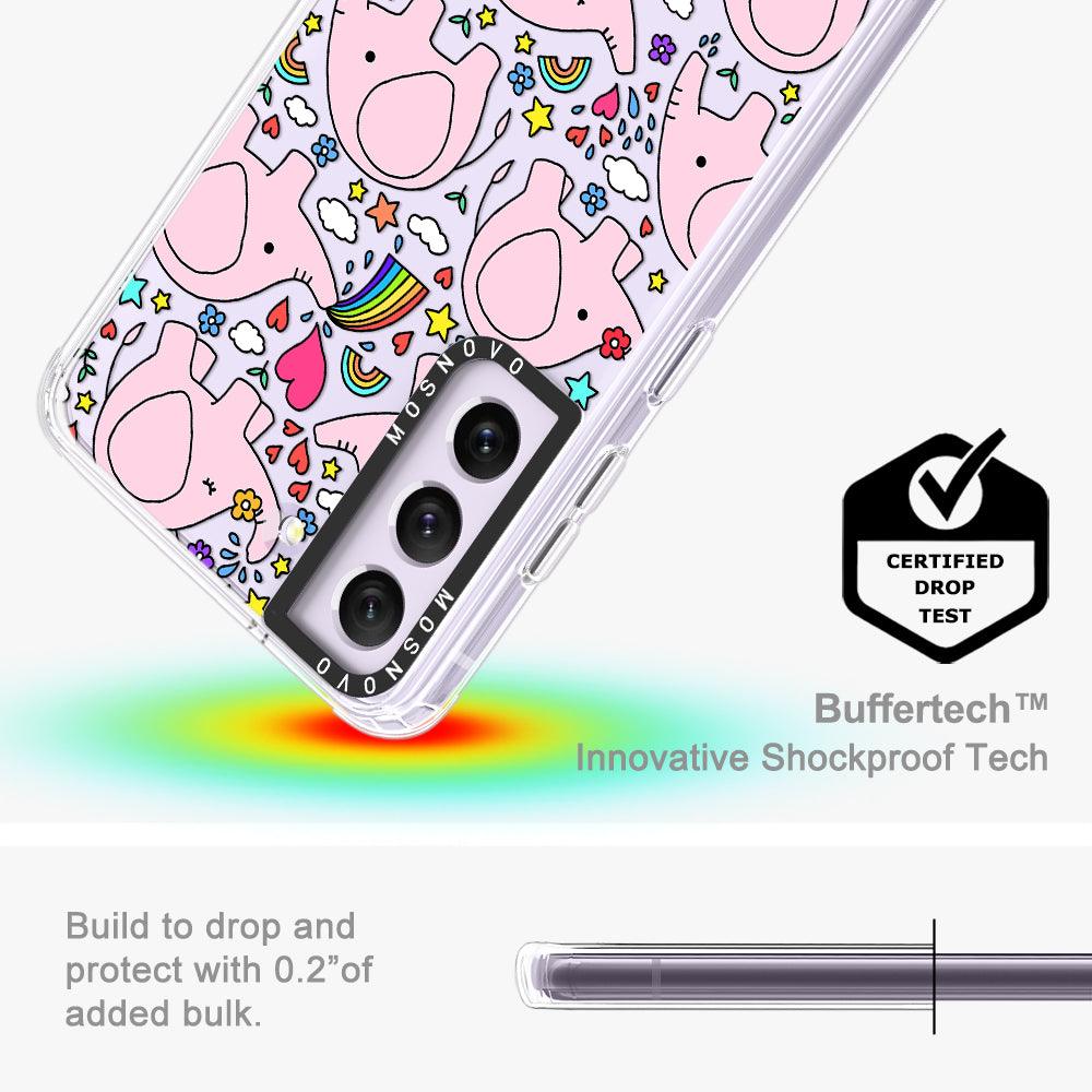 Cute Pink Elephant Phone Case - Samsung Galaxy S21 FE Case - MOSNOVO