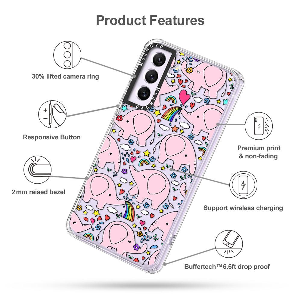 Cute Pink Elephant Phone Case - Samsung Galaxy S21 FE Case - MOSNOVO