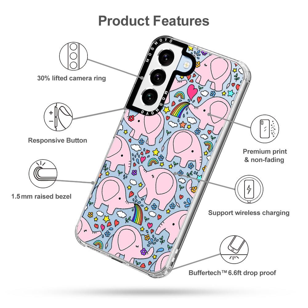 Cute Pink Elephant Phone Case - Samsung Galaxy S22 Case - MOSNOVO