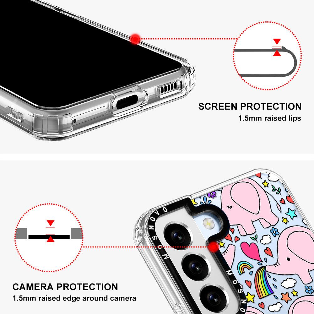 Cute Pink Elephant Phone Case - Samsung Galaxy S22 Plus Case - MOSNOVO