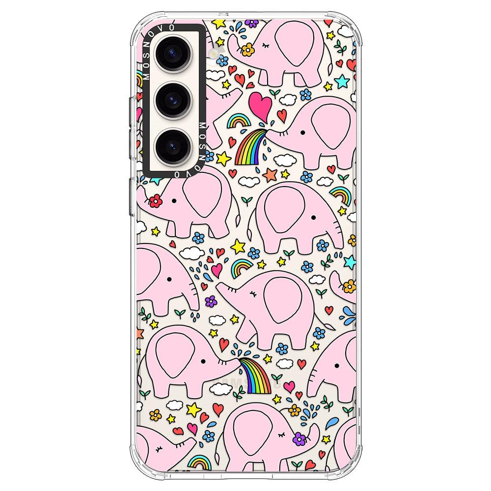 Cute Pink Elephant Phone Case - Samsung Galaxy S23 Plus Case - MOSNOVO