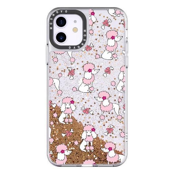Cute Poodle Glitter Phone Case - iPhone 11 Case - MOSNOVO