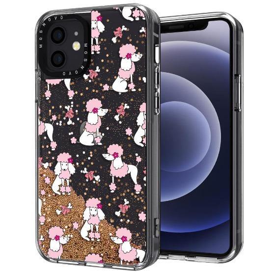 Cute Poodle Glitter Phone Case - iPhone 12 Mini Case - MOSNOVO