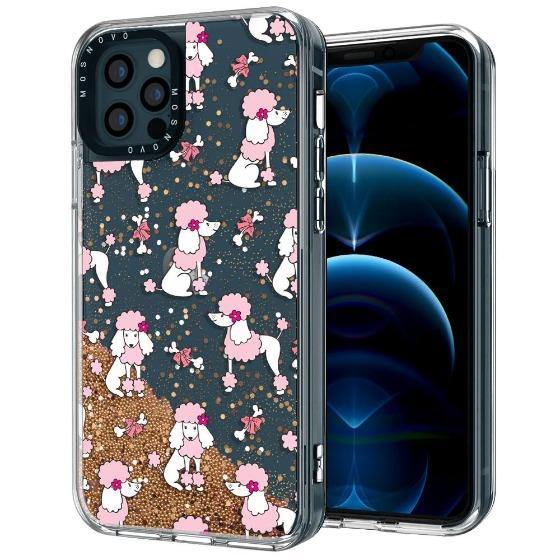 Cute Poodle Glitter Phone Case - iPhone 12 Pro Case - MOSNOVO