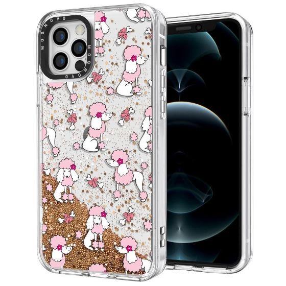 Cute Poodle Glitter Phone Case - iPhone 12 Pro Case - MOSNOVO