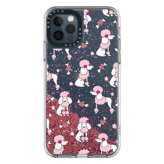 Cute Poodle Glitter Phone Case - iPhone 12 Pro Max Case - MOSNOVO