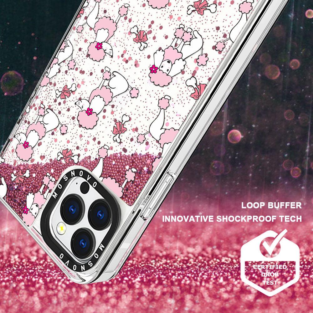 Cute Poodle Glitter Phone Case - iPhone 13 Pro Case - MOSNOVO