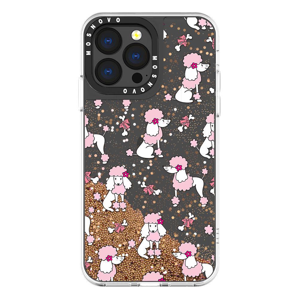 Cute Poodle Glitter Phone Case - iPhone 13 Pro Case - MOSNOVO