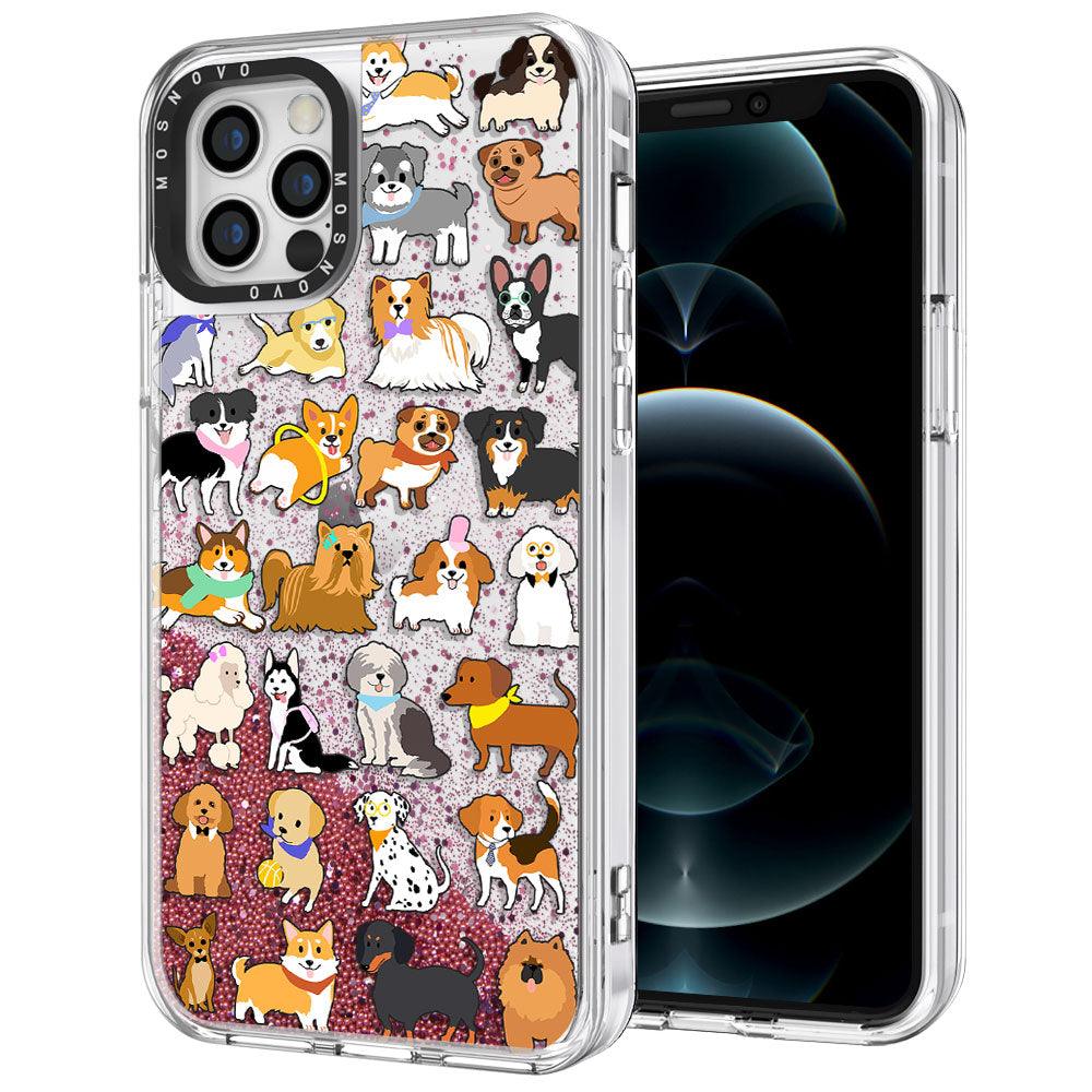 Cute Puppy Glitter Phone Case - iPhone 12 Pro Case - MOSNOVO