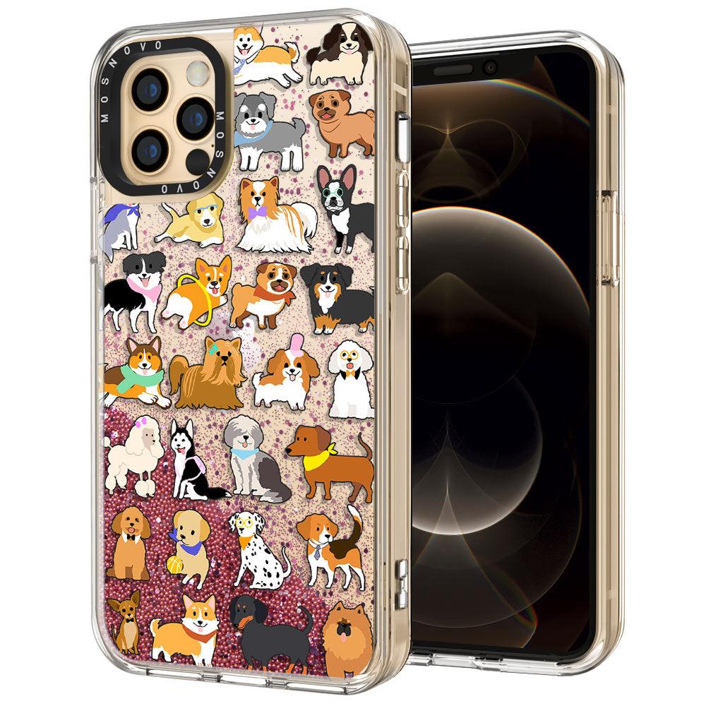 Cute Puppy Glitter Phone Case - iPhone 12 Pro Case - MOSNOVO