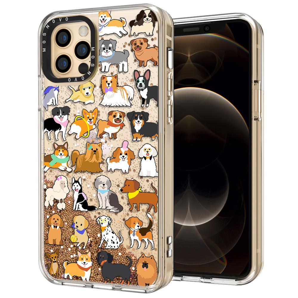 Cute Puppy Glitter Phone Case - iPhone 12 Pro Max Case - MOSNOVO
