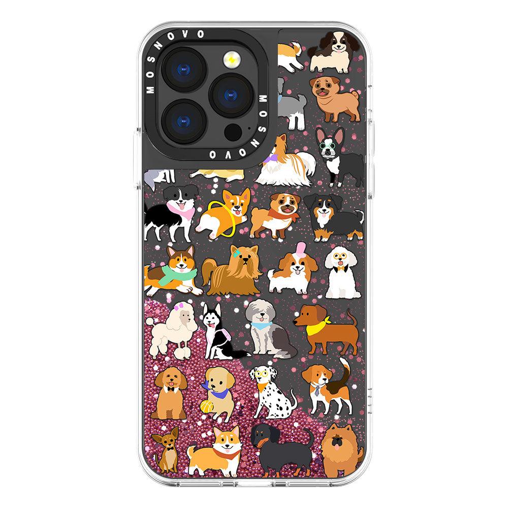 Cute Puppy Glitter Phone Case - iPhone 13 Pro Case - MOSNOVO