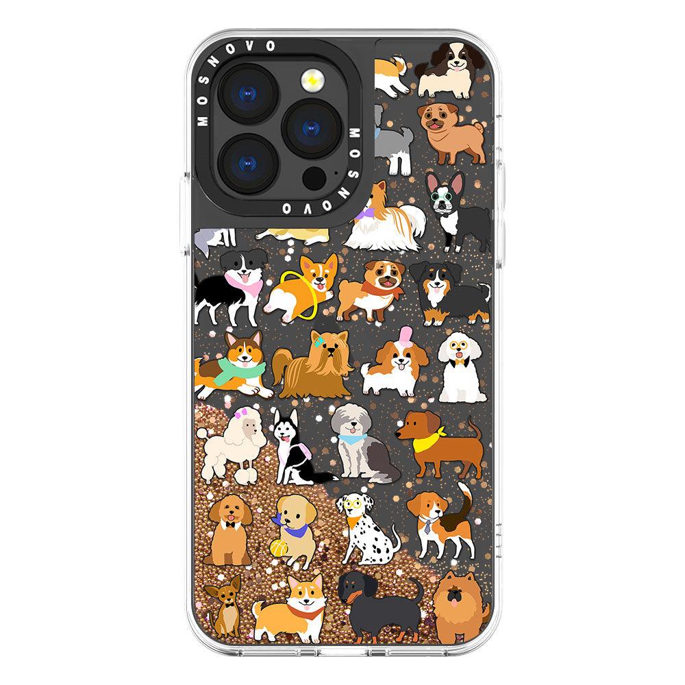 Cute Puppy Glitter Phone Case - iPhone 13 Pro Case - MOSNOVO