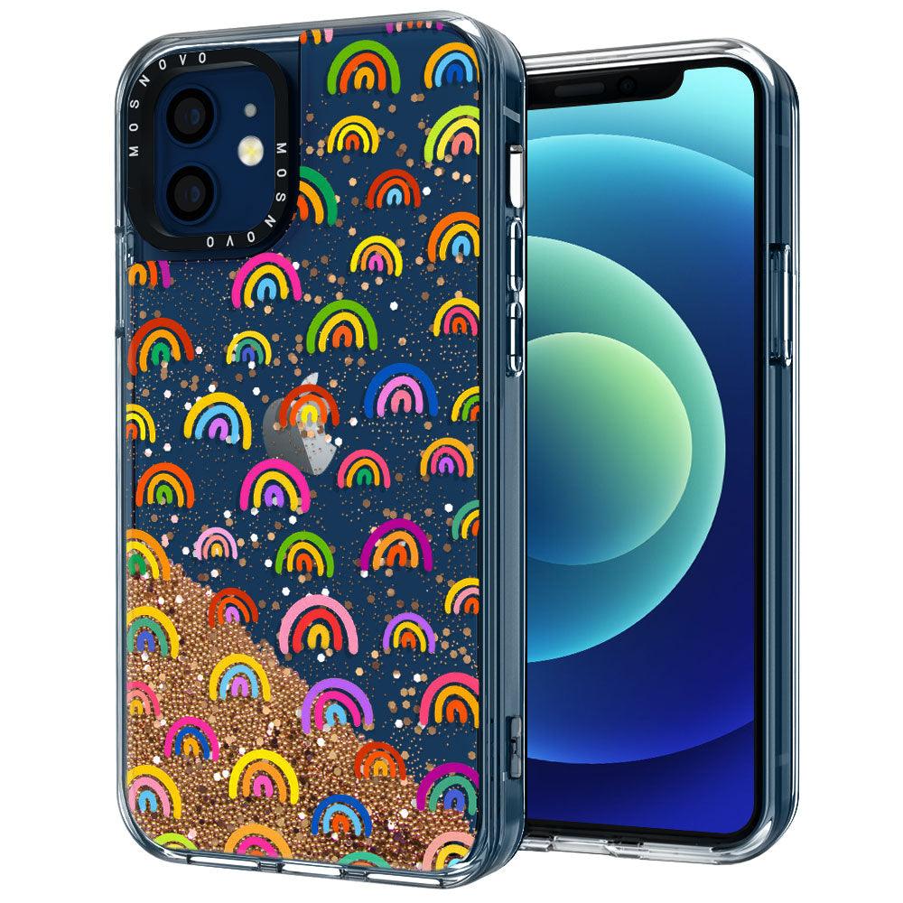 Cute Rainbow Glitter Phone Case - iPhone 12 Mini Case - MOSNOVO