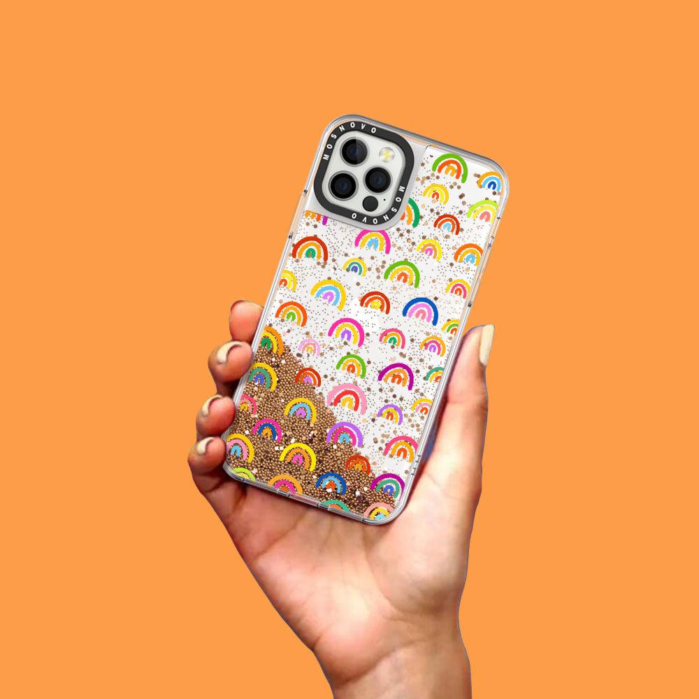 Cute Rainbow Glitter Phone Case - iPhone 12 Pro Max Case - MOSNOVO