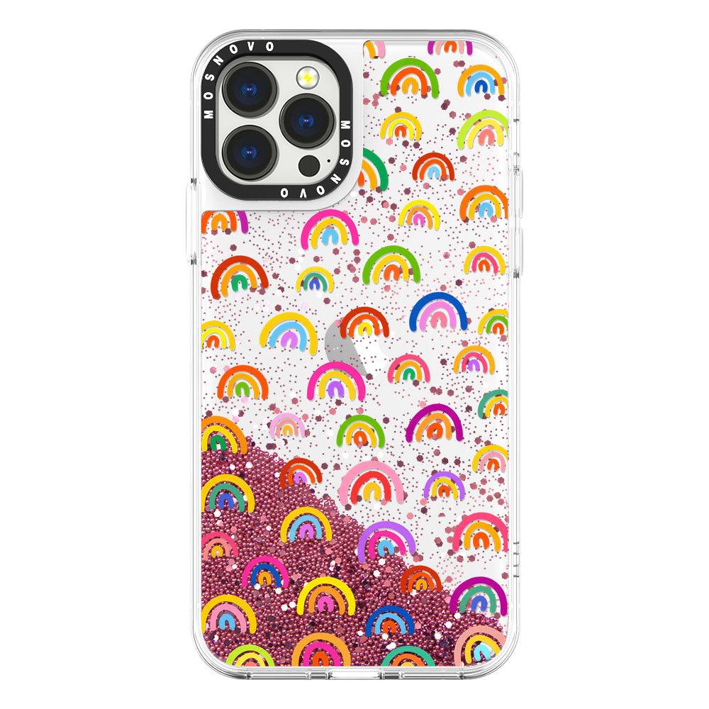 Cute Rainbow Glitter Phone Case - iPhone 13 Pro Max Case - MOSNOVO