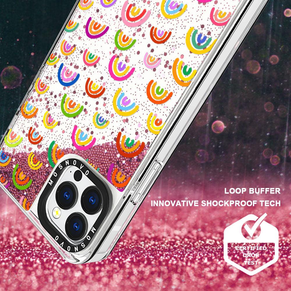 Cute Rainbow Glitter Phone Case - iPhone 13 Pro Max Case - MOSNOVO