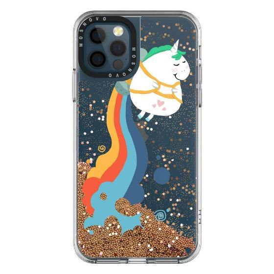 Cute Rainbow Unicorn Glitter Phone Case - iPhone 12 Pro Case - MOSNOVO