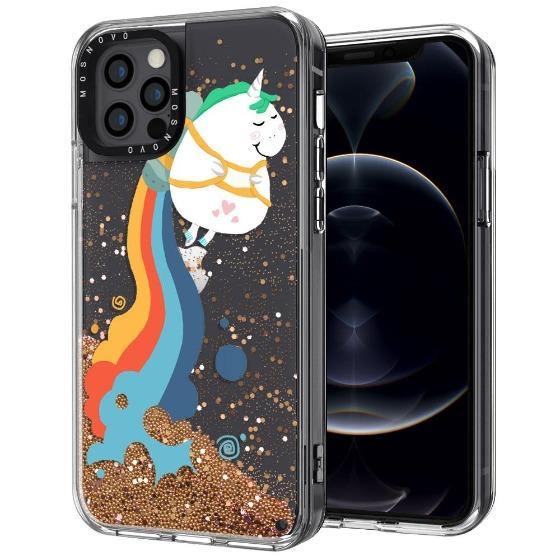 Cute Rainbow Unicorn Glitter Phone Case - iPhone 12 Pro Case - MOSNOVO