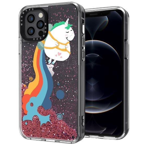 Cute Rainbow Unicorn Glitter Phone Case - iPhone 12 Pro Max Case - MOSNOVO