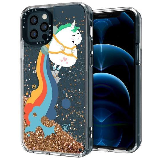 Cute Rainbow Unicorn Glitter Phone Case - iPhone 12 Pro Max Case - MOSNOVO