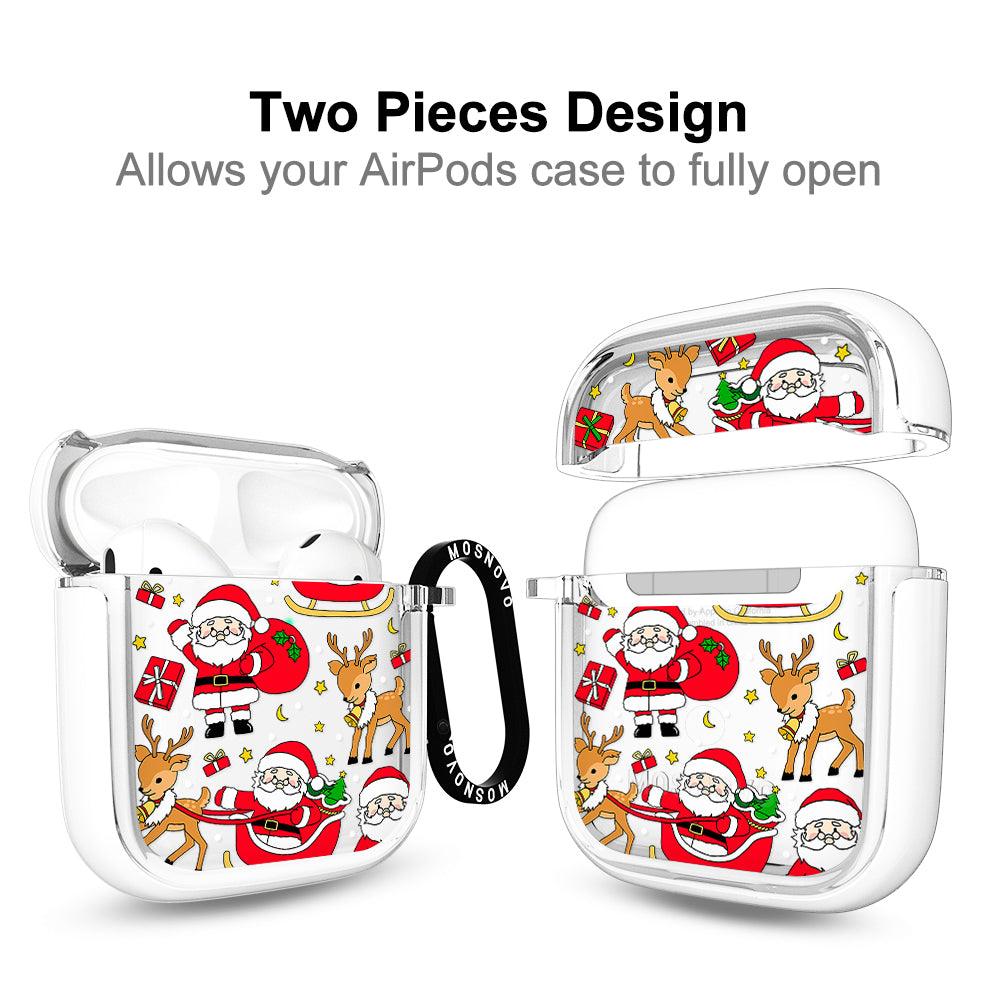 Cute Santa Claus Deer AirPods 1/2 Case - MOSNOVO