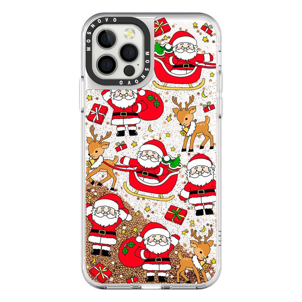 Cute Santa Claus Deer Glitter Phone Case - iPhone 12 Pro Max Case - MOSNOVO