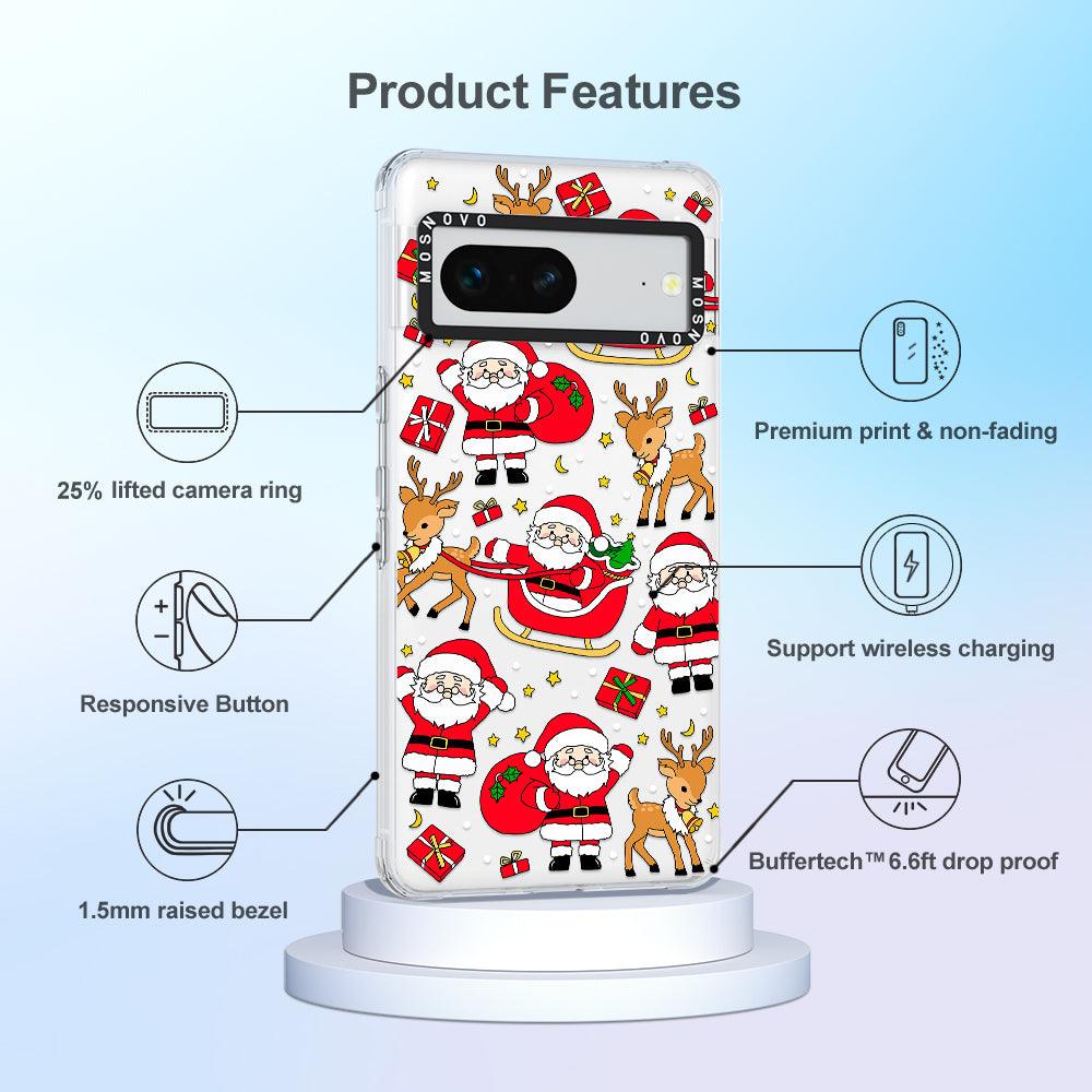 Cute Santa Claus Deer Phone Case - Google Pixel 7 Case - MOSNOVO