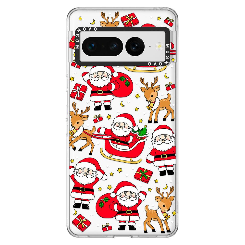 Cute Santa Claus Deer Phone Case - Google Pixel 7 Pro Case - MOSNOVO
