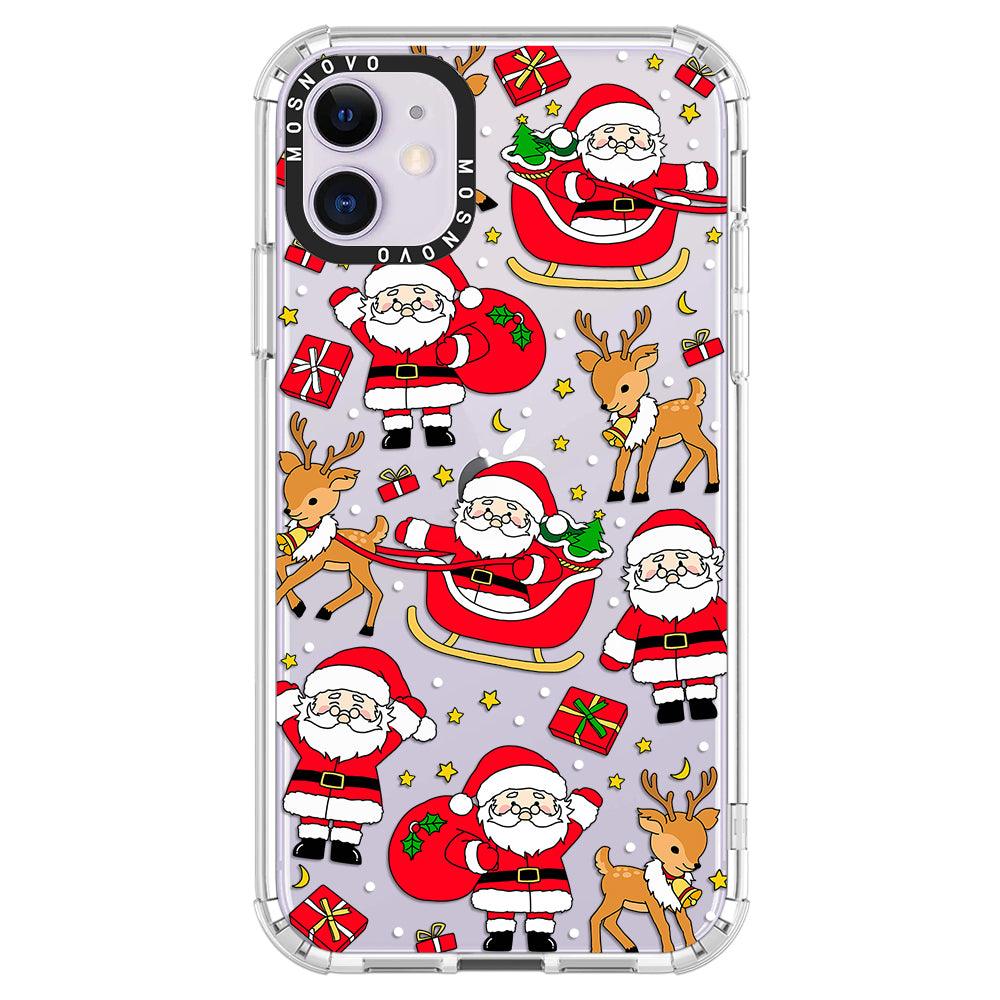 Cute Santa Claus Deer Phone Case - iPhone 11 Case - MOSNOVO