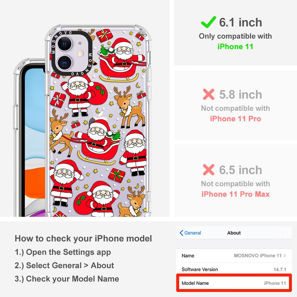 Cute Santa Claus Deer Phone Case - iPhone 11 Case - MOSNOVO