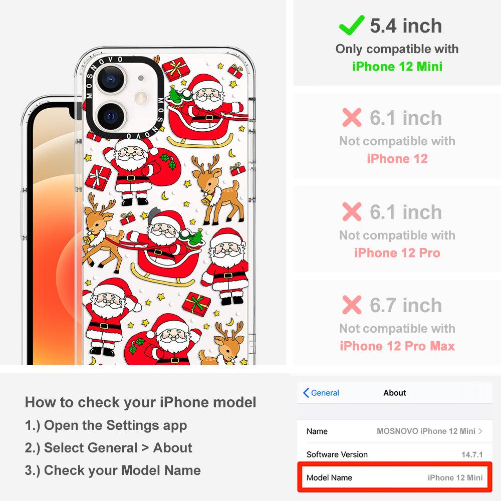Cute Santa Claus Deer Phone Case - iPhone 12 Mini Case - MOSNOVO