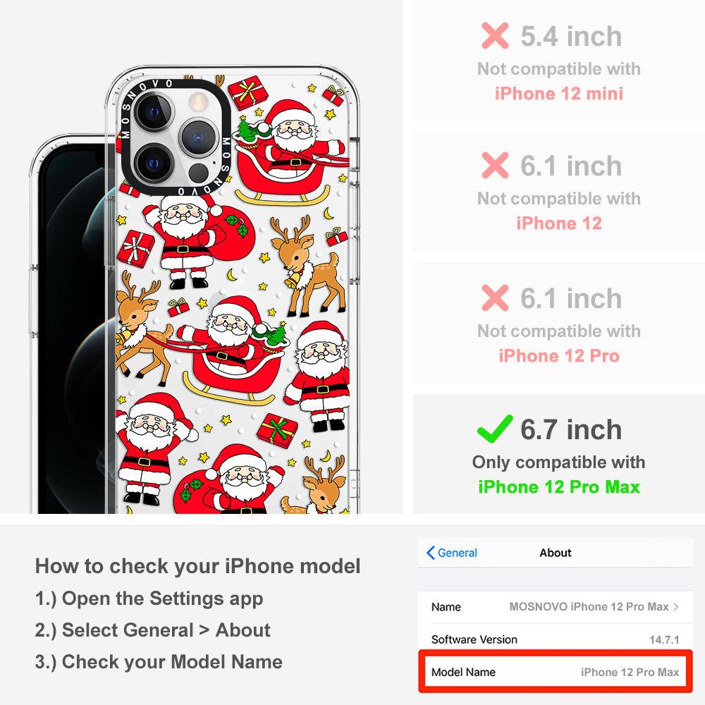 Cute Santa Claus Deer Phone Case - iPhone 12 Pro Max Case - MOSNOVO