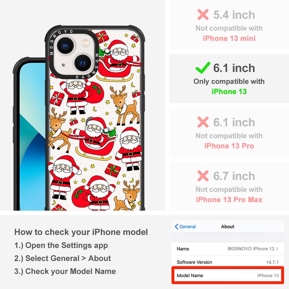 Cute Santa Claus Deer Phone Case - iPhone 13 Case - MOSNOVO