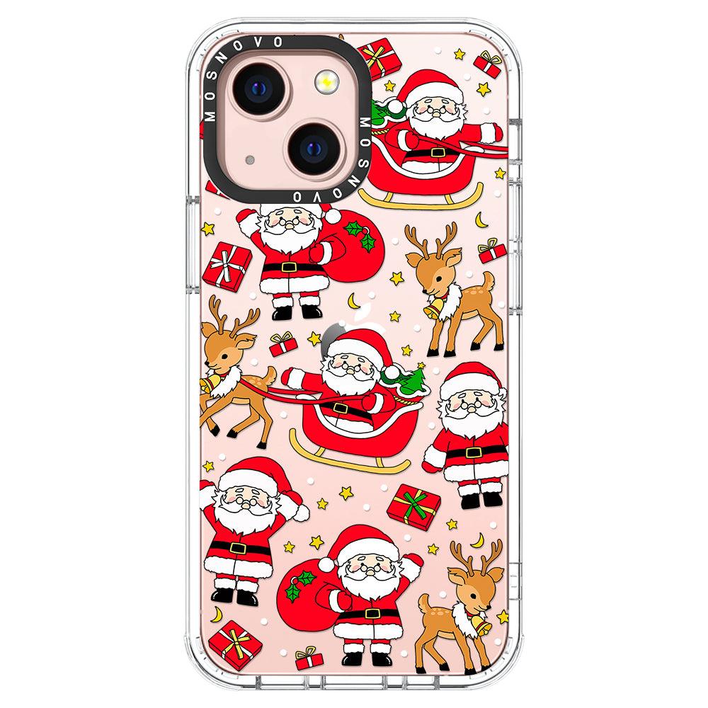 Cute Santa Claus Deer Phone Case - iPhone 13 Mini Case - MOSNOVO
