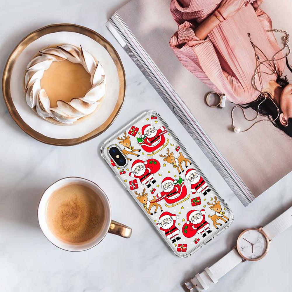 Cute Santa Claus Deer Phone Case - iPhone X Case - MOSNOVO