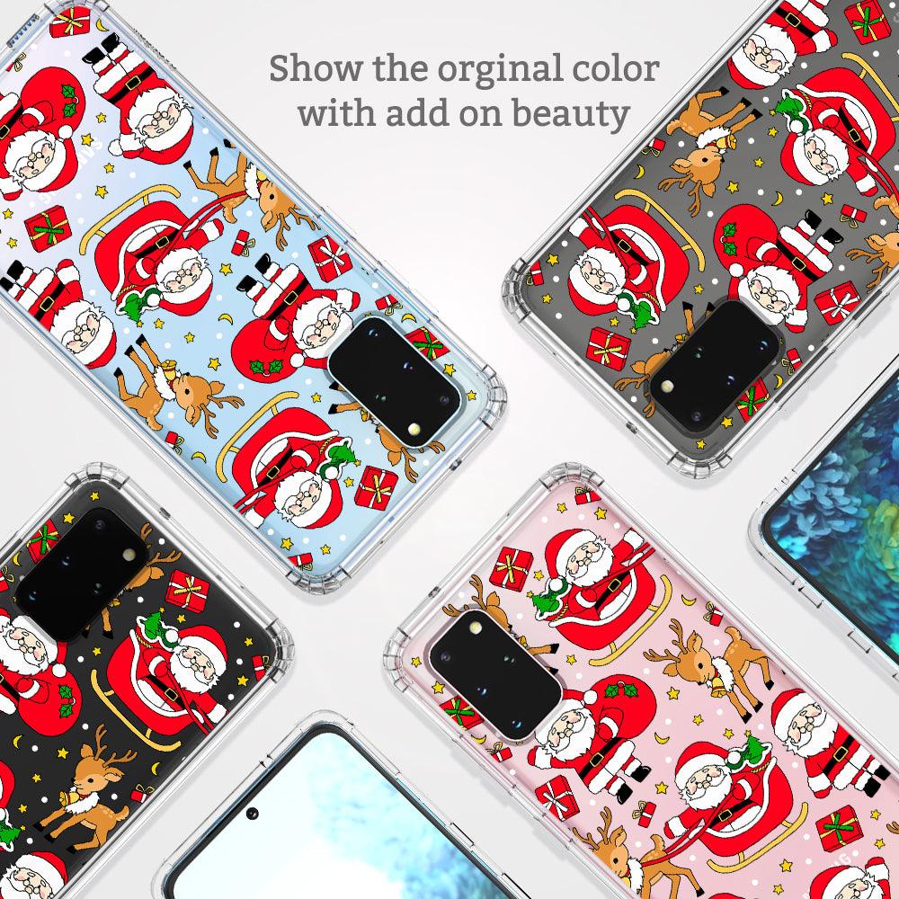 Cute Santa Claus Deer Phone Case - Samsung Galaxy S20 Plus Case - MOSNOVO