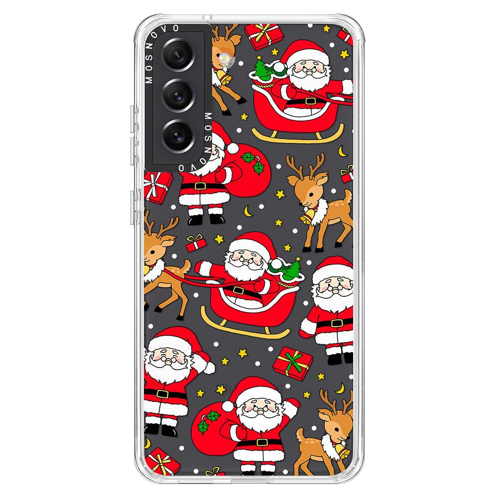 Cute Santa Claus Deer Phone Case - Samsung Galaxy S21 FE Case - MOSNOVO