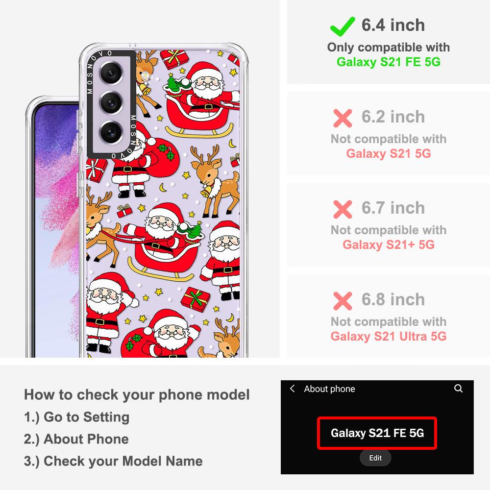 Cute Santa Claus Deer Phone Case - Samsung Galaxy S21 FE Case - MOSNOVO