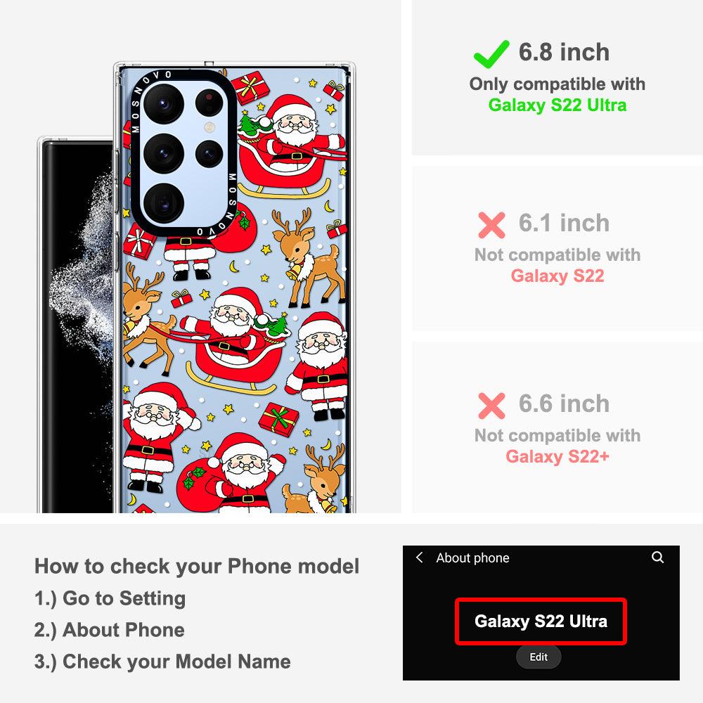 Cute Santa Claus Deer Phone Case - Samsung Galaxy S22 Ultra Case - MOSNOVO