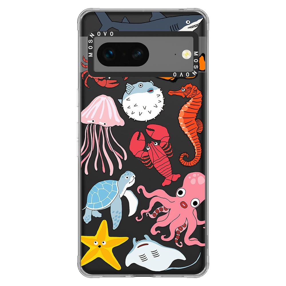 Cute Sea Animals Phone Case - Google Pixel 7 Case - MOSNOVO