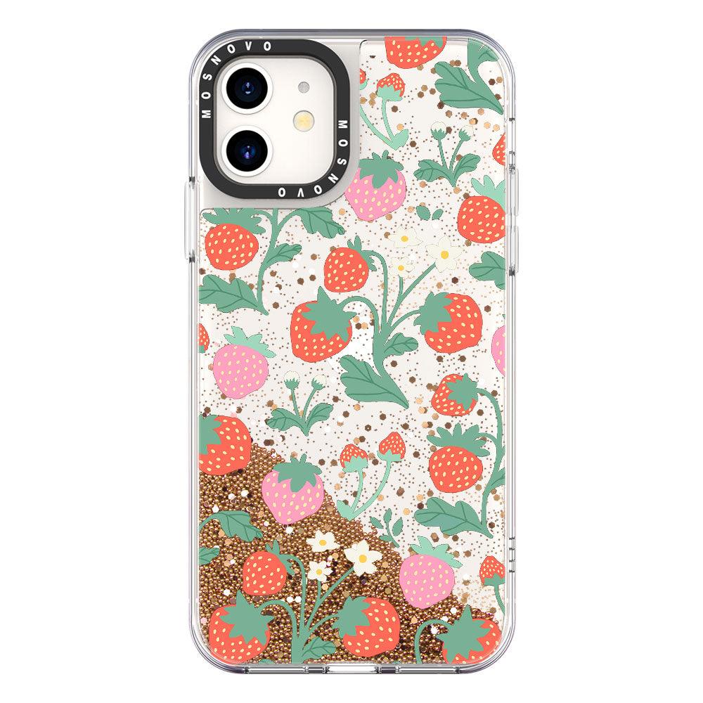 Cute Strawberry Glitter Phone Case - iPhone 11 Case - MOSNOVO