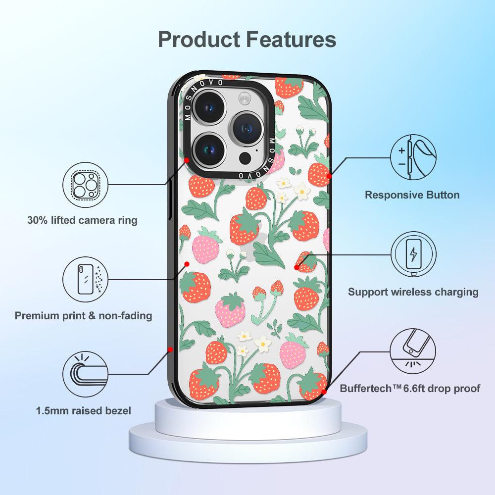 Cute Strawberry Phone Case - iPhone 14 Pro Case - MOSNOVO