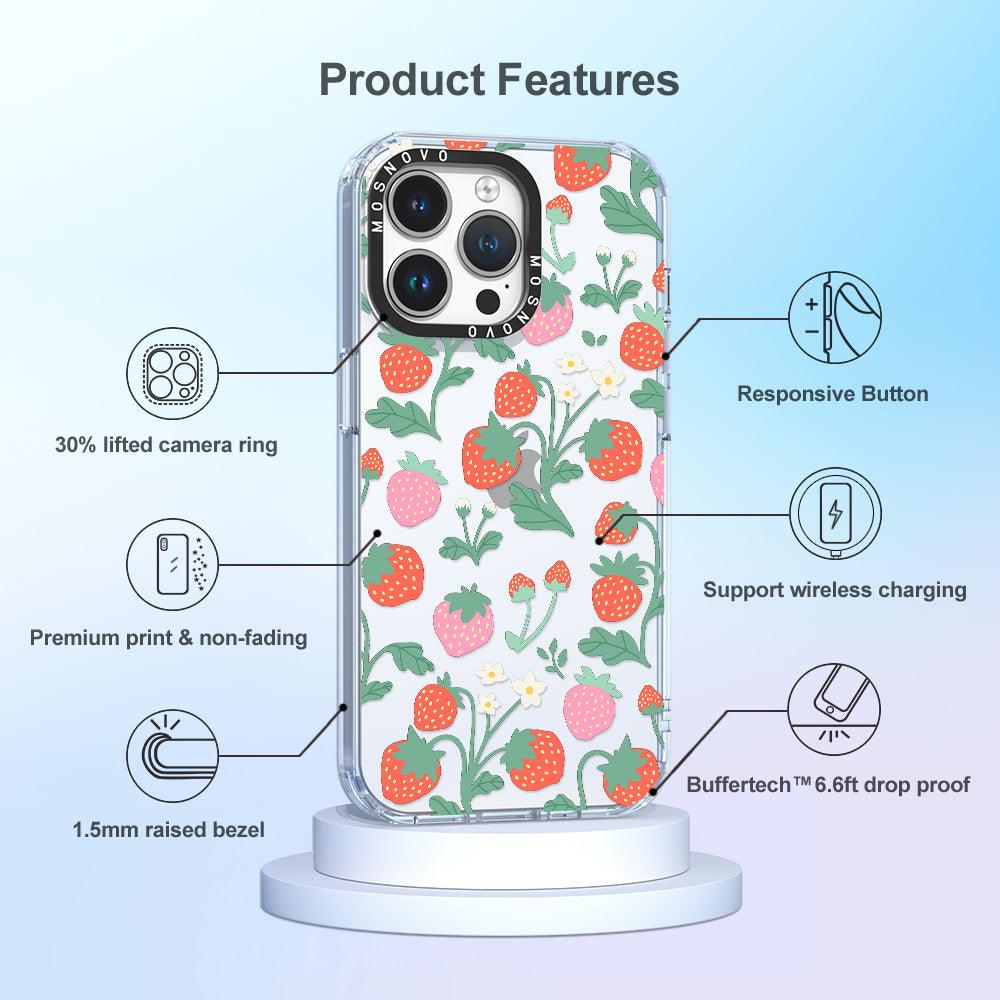 Cute Strawberry Phone Case - iPhone 14 Pro Max Case - MOSNOVO