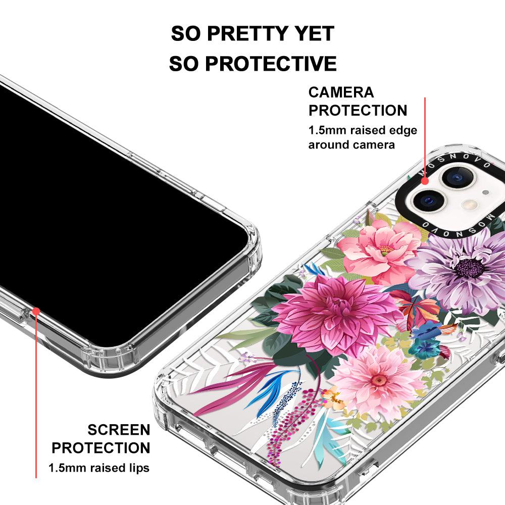 Dahlia Bloom Phone Case - iPhone 12 Mini Case - MOSNOVO