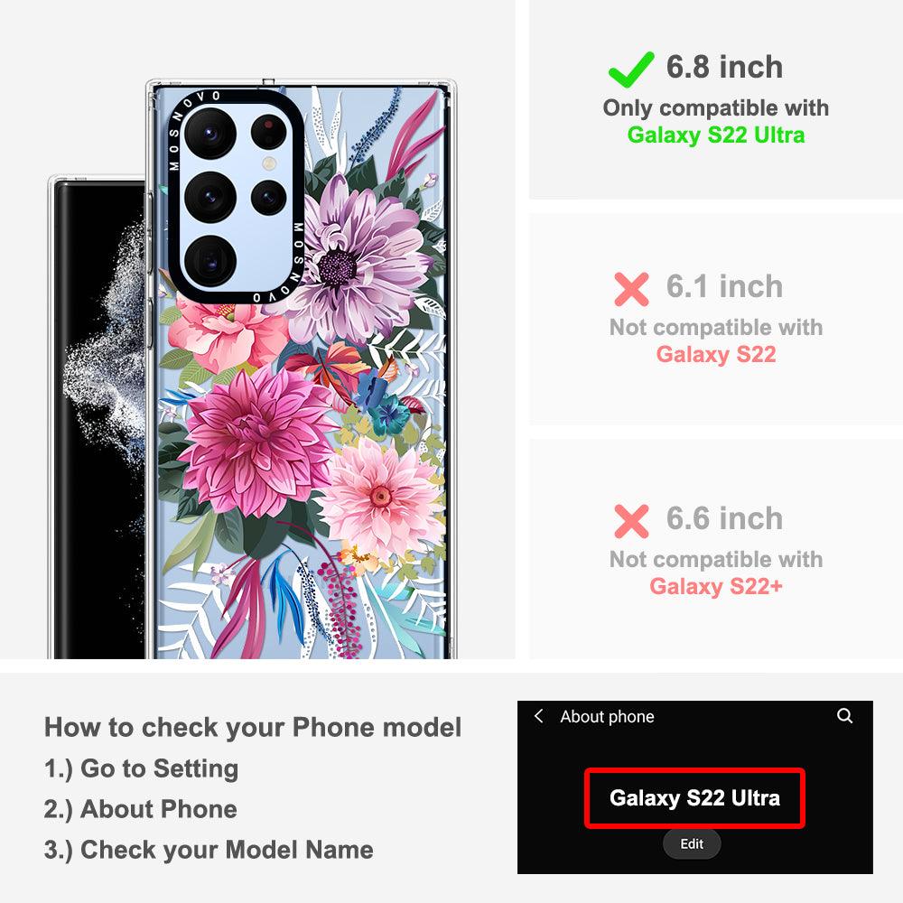Dahlia Bloom Phone Case - Samsung Galaxy S22 Ultra Case - MOSNOVO