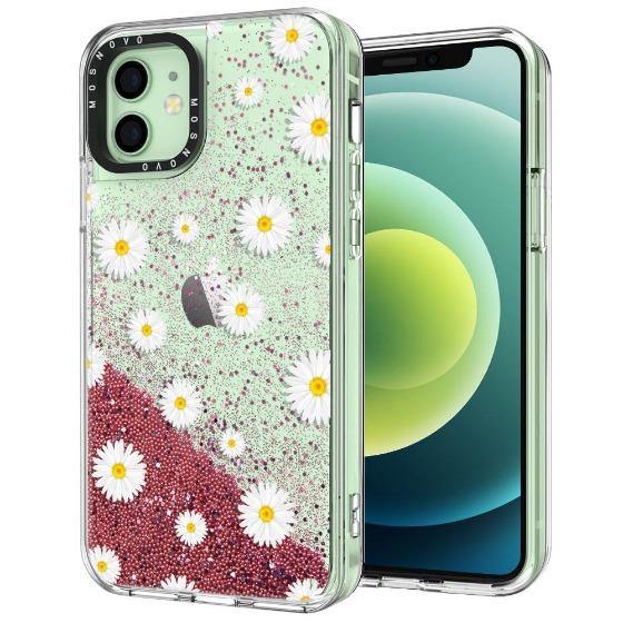 Daisy Floral Flower Glitter Phone Case - iPhone 12 Case